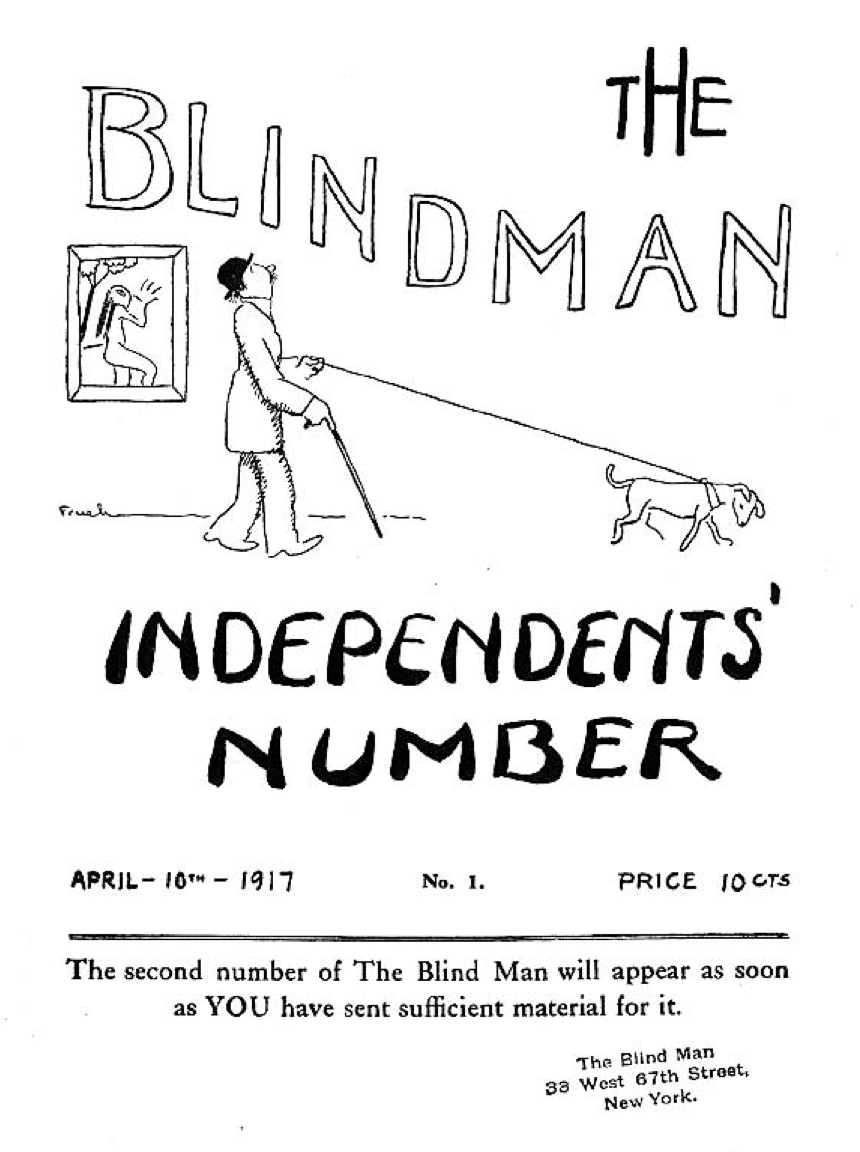 cover of The Blindman with man and dog c.1917