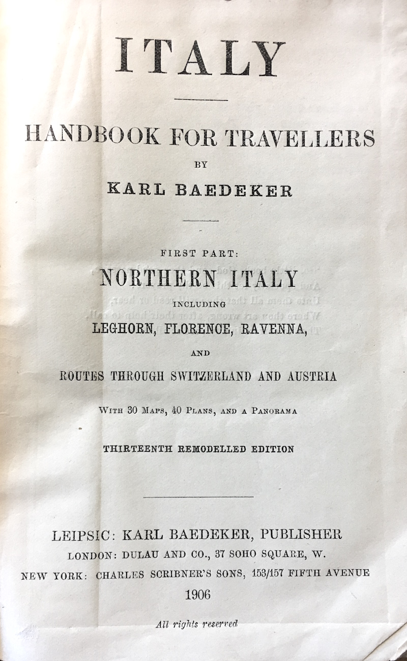title page of Italy Baedeker 1906