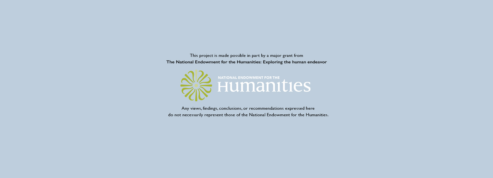 Acknowledgment of grant from National Endowment for the Humanities