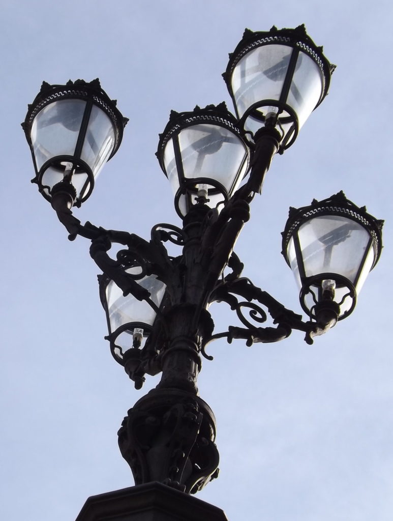 detail of lamps on Piazza Pitti
