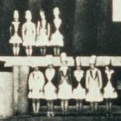 close-up of group of Futurist figurines