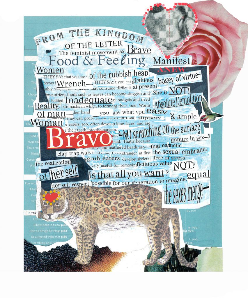collage based on Mina Loy's feminist manifesto