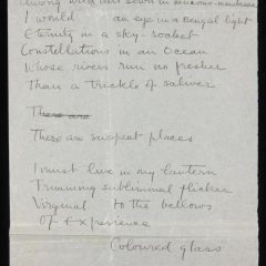 handwritten draft of Loy's love songs