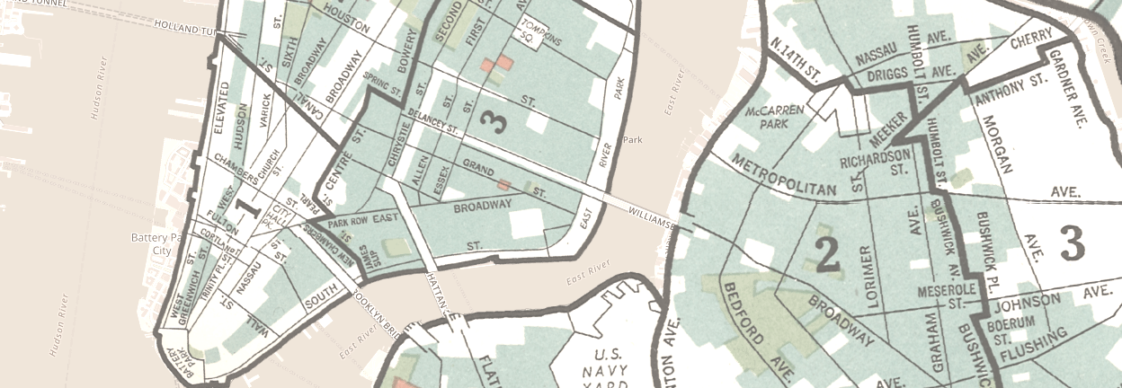Map of Lower East Side in Manhattan