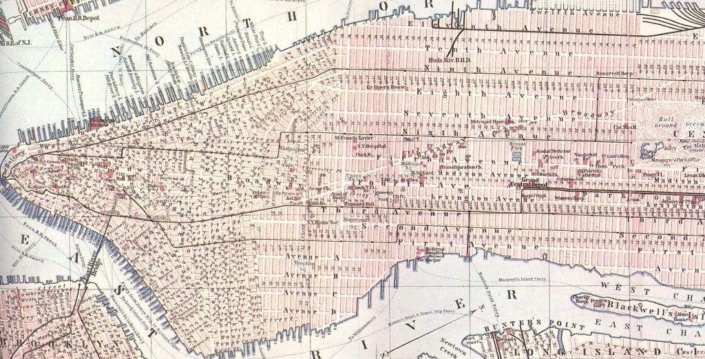 Baedeker map of New York