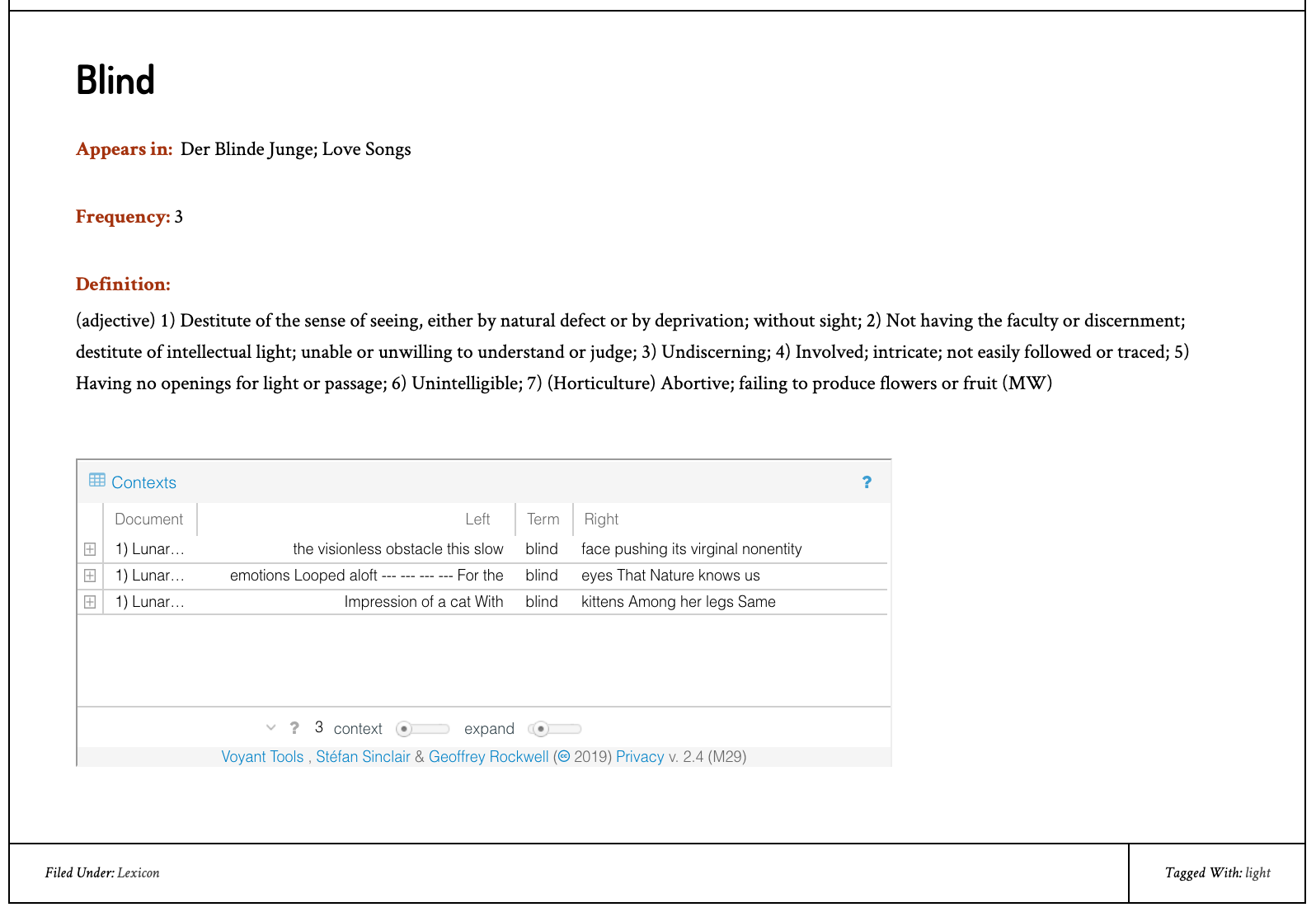 sample definition page