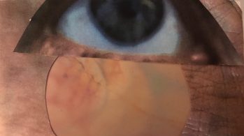 collage with large eye