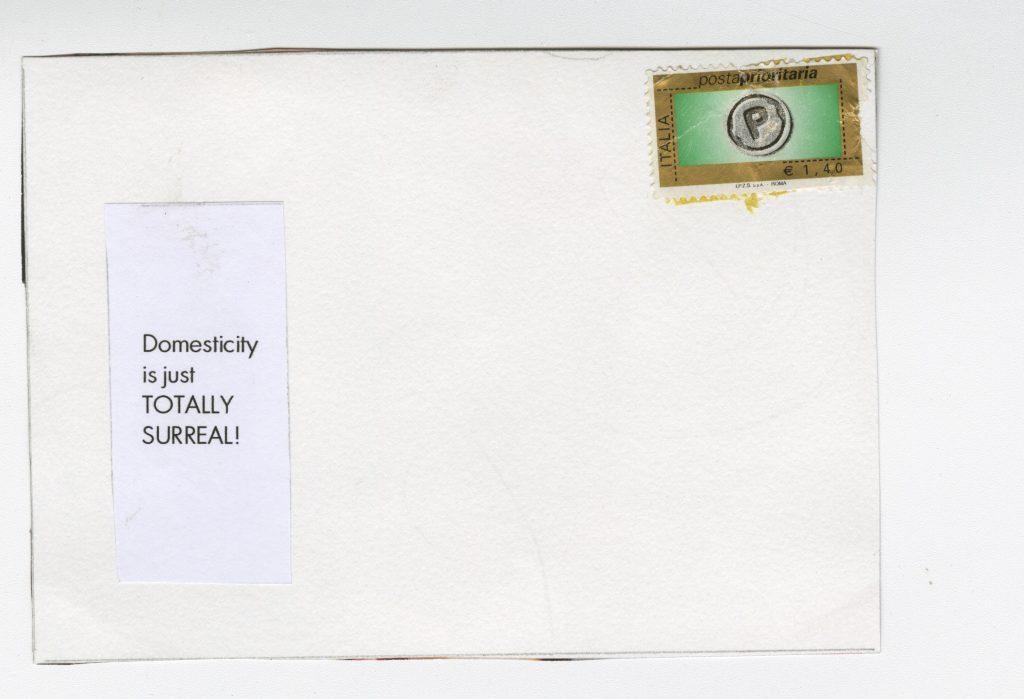 postcard reading domesticity is just totally surreal